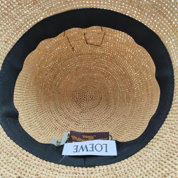 LOEWE x Paula\'s Ibiza Raffia & Leather Bucket Hat